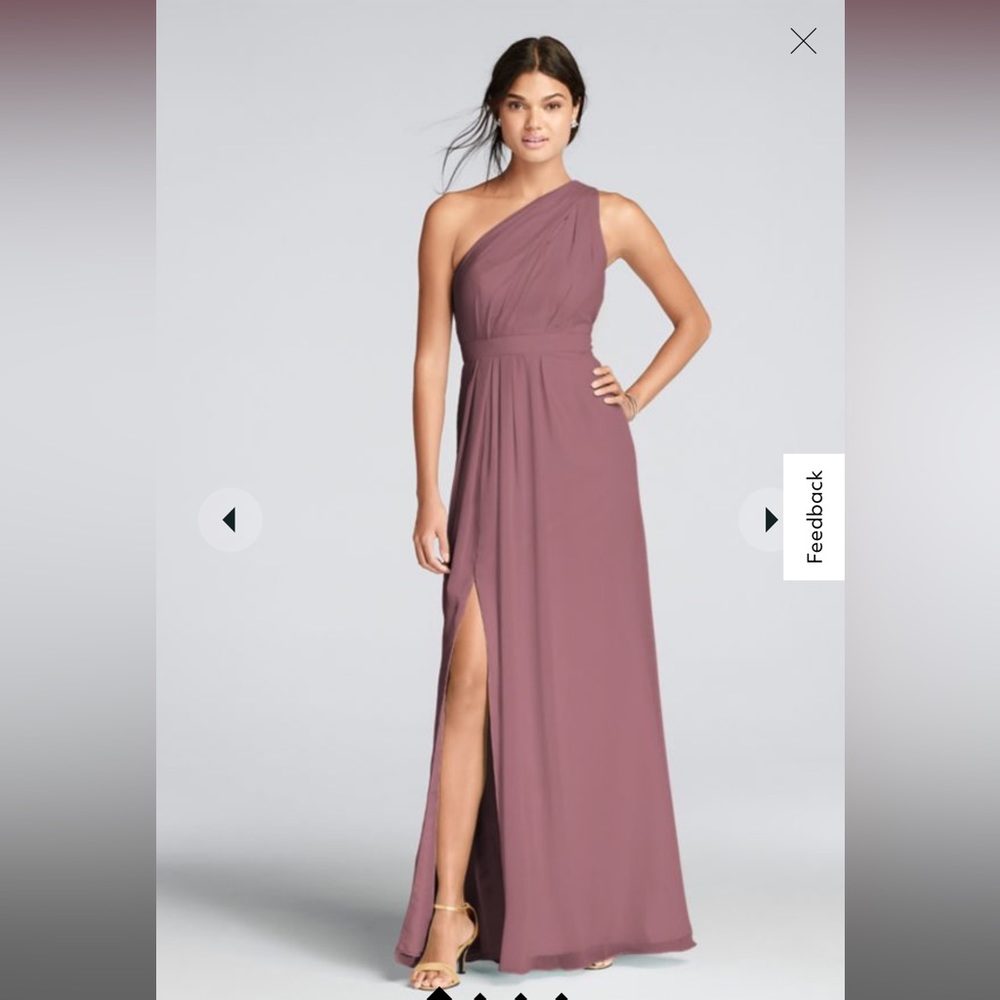 Long One Shoulder Chiffon Bridesmaid Dress - Quartz